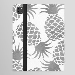 Modern white silver luxury tropical pineapple  iPad Folio Case