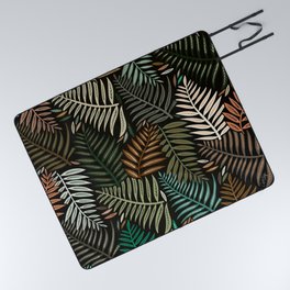 Palm Pattern – Khaki Green Picnic Blanket