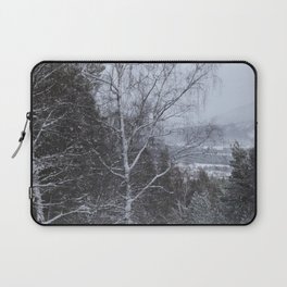 Snow Laden Birch and Pine Trees in a Scottish Highlands Forest   Laptop Sleeve
