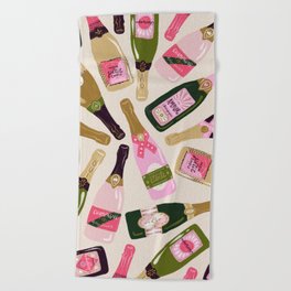 French Champagne Collection – Pink & Green Beach Towel