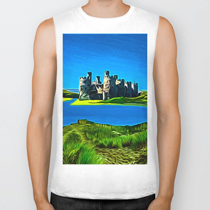 Conway Castle Digital Art Biker Tank By Johnwain
