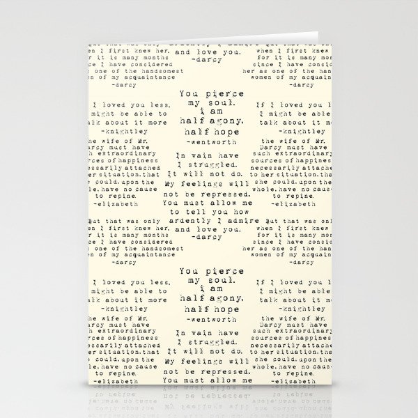 Passion of Jane Austen - Cream Stationery Cards