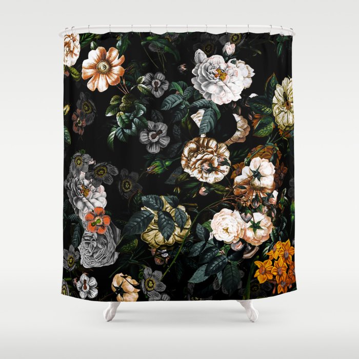 Floral Night Garden Shower Curtain