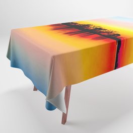 Sunset Blue Yellow Orange Sky Tablecloth