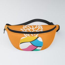 Abstract painting pineapple with orange background Fanny Pack