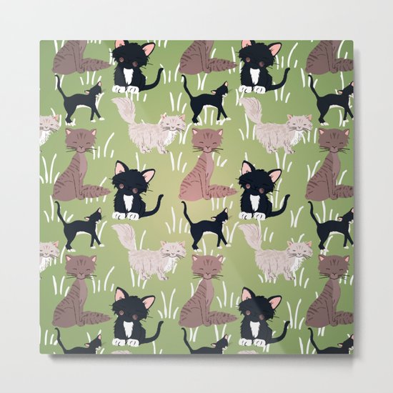 Cats Meadow Metal Print