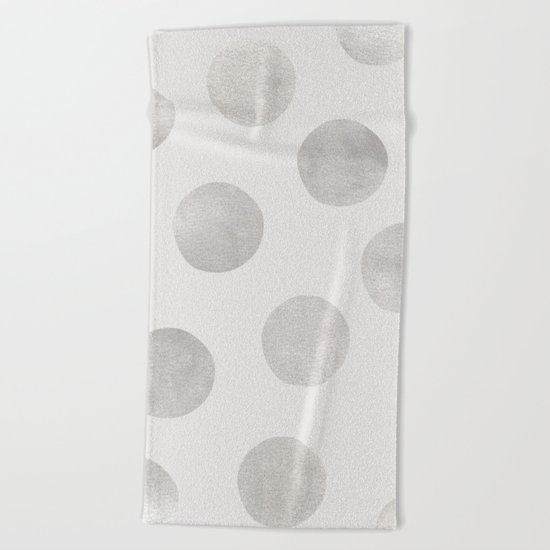 Silver Polka Dots Beach Towel
