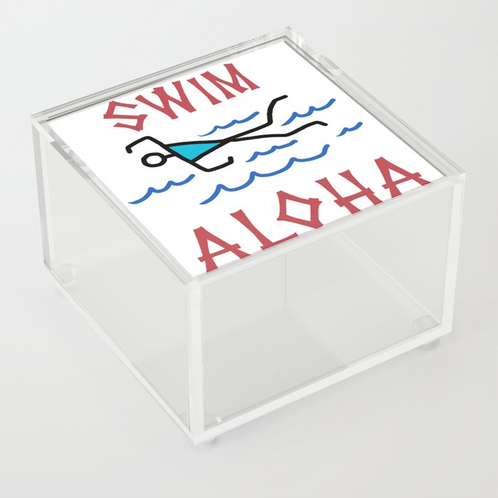 Swim Aloha - Petroglyph Acrylic Box