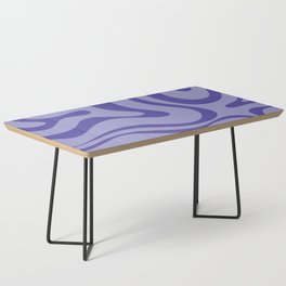 Modern Retro Liquid Swirl Abstract Pattern Purple on Purple  Coffee Table