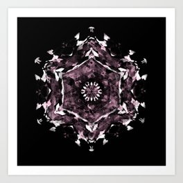 Rose Tinted Glass Snowflake Art Print