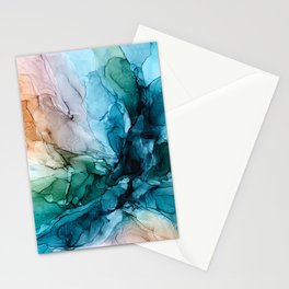 Salty Shores Abstract Painting Stationery Card