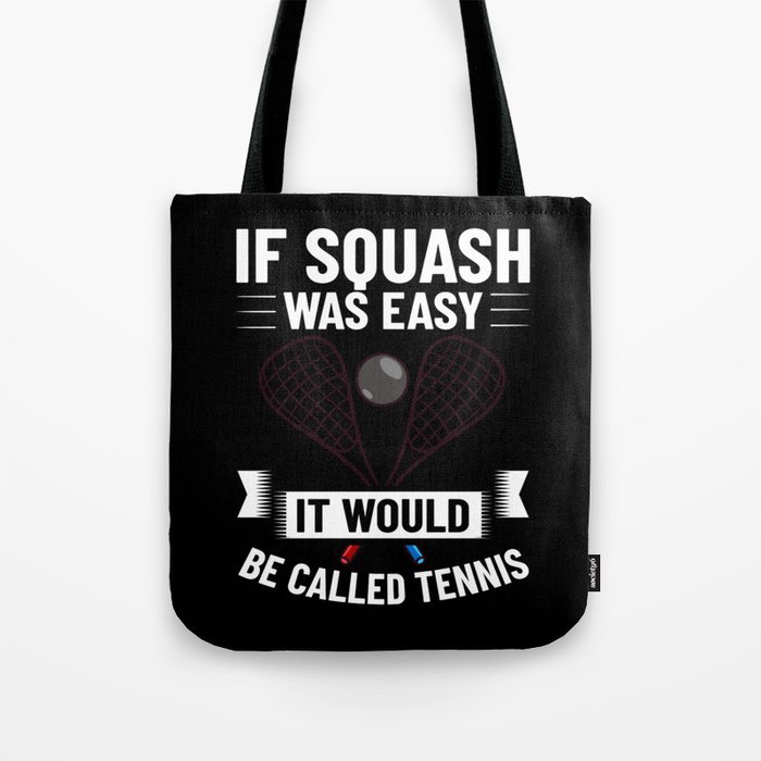 Squash Sport Game Ball Racket Court Player Tote Bag