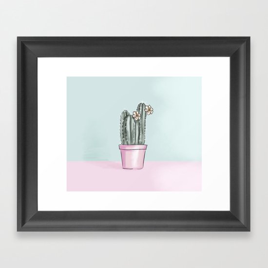 Pastel Cactus Framed Art Print