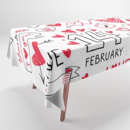 Valentine Doodle Tablecloth