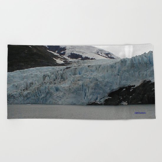 TEXTURES -- A Face of Portage Glacier Beach Towel