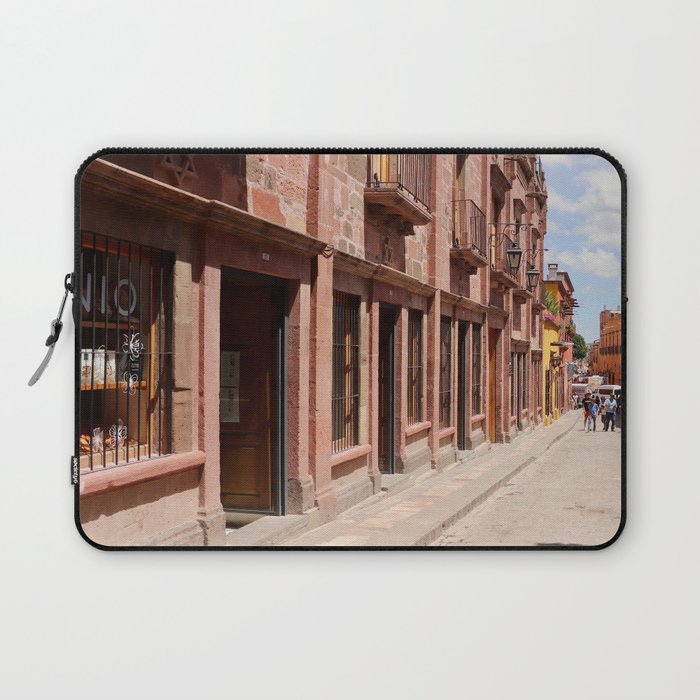 Mexico Photography - Mexican Street Filled With Stores Laptop Sleeve