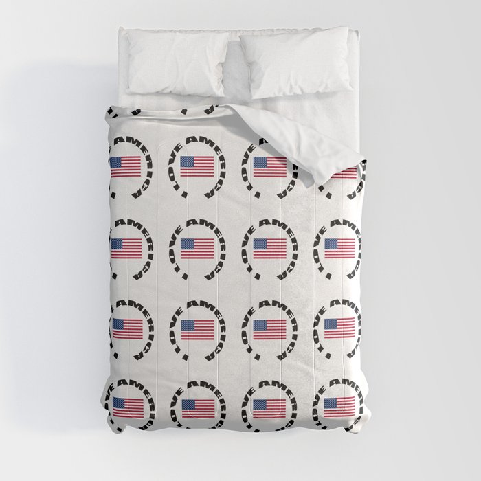 flag of usa 7 - I love america Comforter