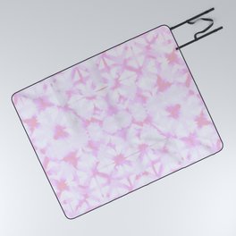 Pink and white grid watercolor Picnic Blanket