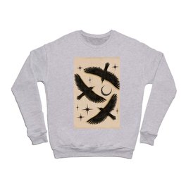 Black birds flying with the Moon Crewneck Sweatshirt