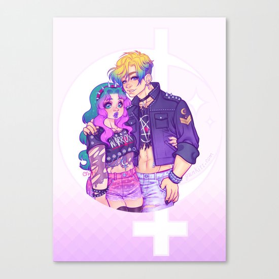 Pastel Goth Haruka & Michiru Canvas Print