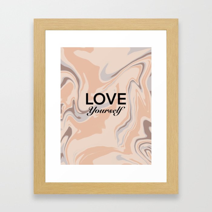 Love Yourself Marble Art Framed Art Print