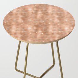 Glam Peach Diamond Shimmer Glitter Side Table