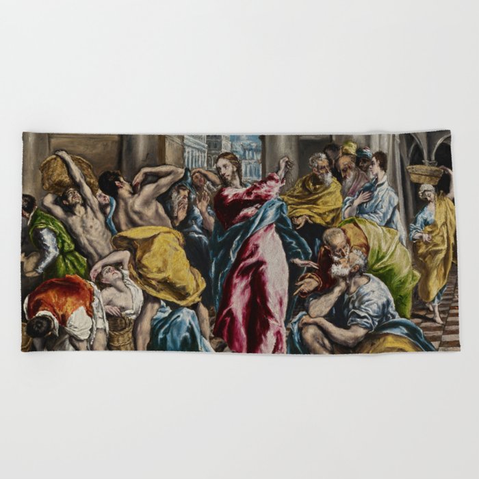 El Greco The Purification of the Temple Beach Towel