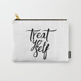 Wall Decor Watercolor Dorm Wall Art Parks and Recreation Print Treat Yo Self Print Funny Quote Print Carry-All Pouch