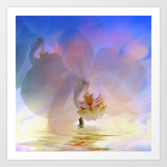 Orchid in a bath 1 - Flower and Flowers on #Society6 Art Print