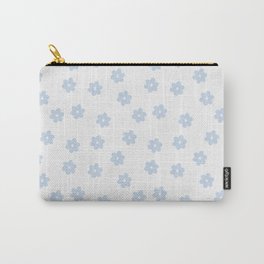 Aesthetic Baby Pastel Blue Retro Flowers White Background Carry-All Pouch