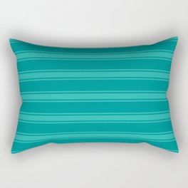[ Thumbnail: Dark Cyan and Light Sea Green Colored Lines/Stripes Pattern Rectangular Pillow ]