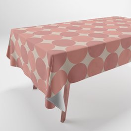 Retro Dots Geometric Pattern in Pink Tones Tablecloth