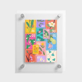 Art Aesthetic Girly Y2K Colorful Flower Market Stamp Design Floating Acrylic Print