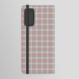 Plaid print in pink, blue and yellow (checked, checkered, plaid, square, tartan) Android Wallet Case