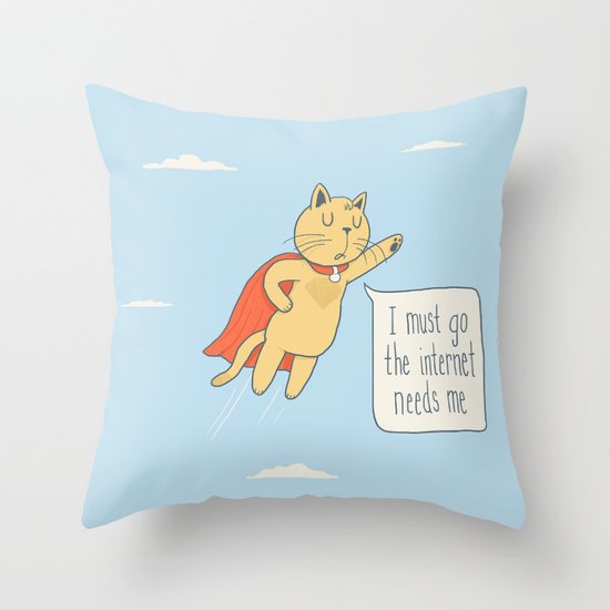Internet Cat Throw Pillow
