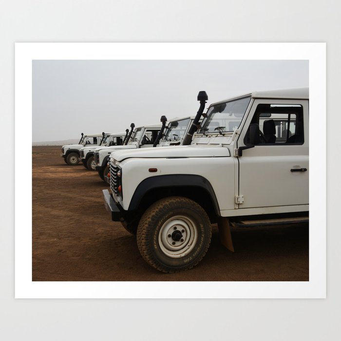 Cataract neutrale eiland Classic Landrover Defender 3 | classic cars photography | white oldtimers  Art Print by Maarten Lans Digital Fan Art Movies and | Society6