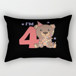 Fourth Birthday Bear For Kids 4 Years Old Rectangular Pillow