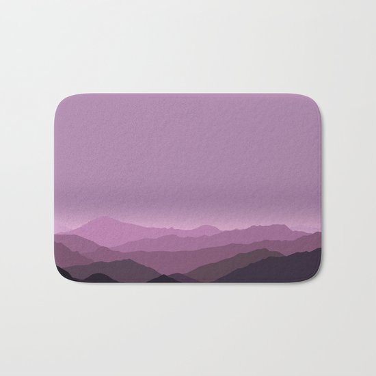 Purple mountains Bath Mat