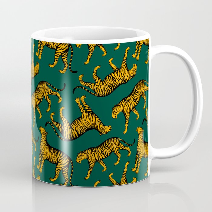 Tigers (Dark Green and Marigold) Coffee Mug