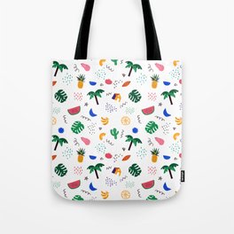 Colorful summer nature drawing seamless pattern Tote Bag