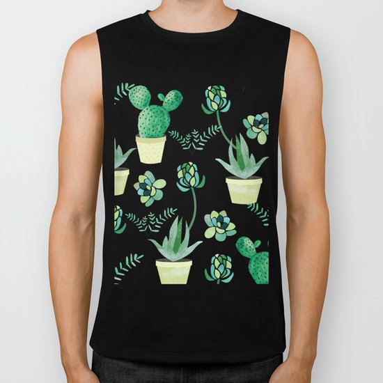 Cacti Pattern #society6 #decor #buyart Biker Tank
