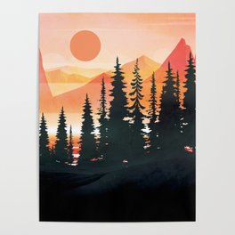 Pine Forest Sunset 2 Poster