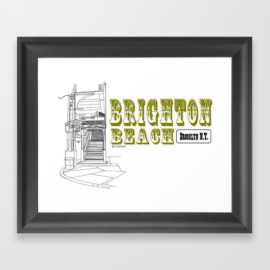 Brighton Beach Elevated Station Framed Art Print