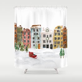 Christmas in the Village Shower Curtain