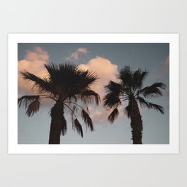 Sunset Palm Trees #1 #tropical #wall #decor #art #society6 Art Print