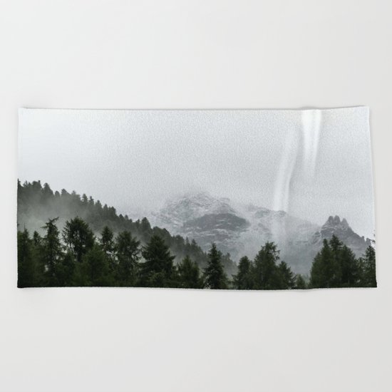 Faded Forest Landscape Beach Towel