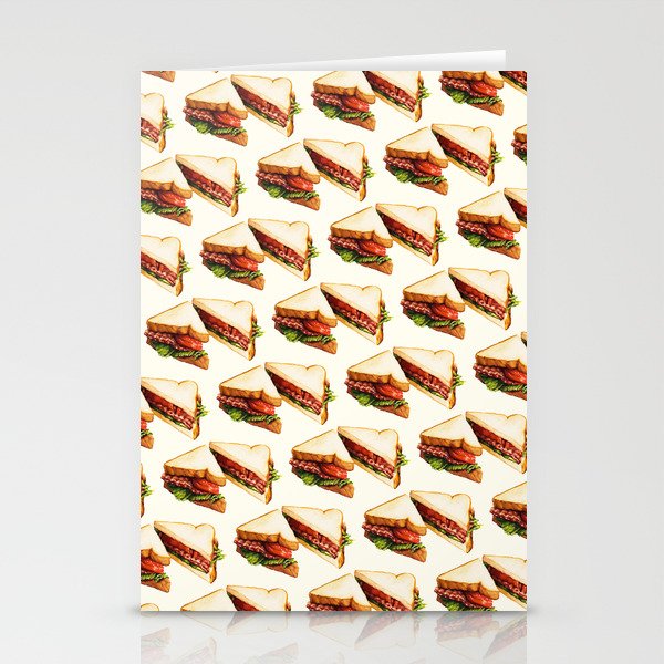 Sandwich Pattern BLT Stationery Cards