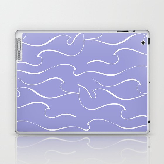 Matisse Wave Pattern in white on Very Peri Laptop & iPad Skin