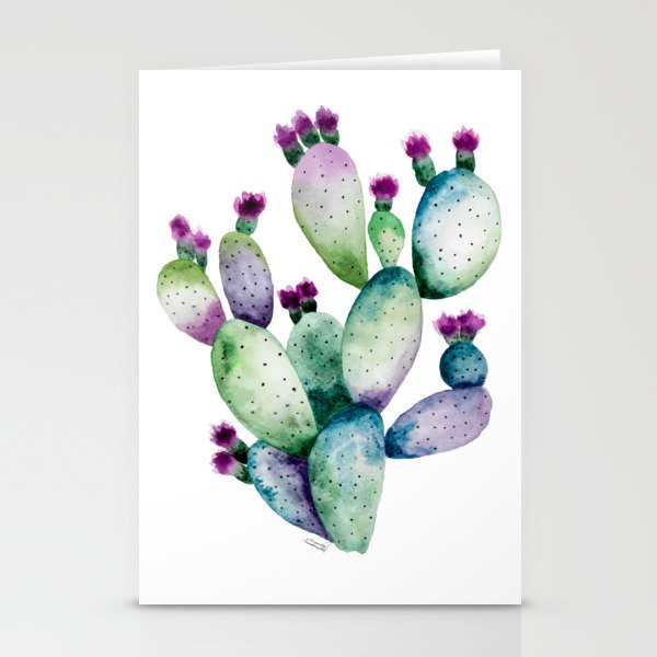 Colorful Prickly Pear Cactus Stationery Cards