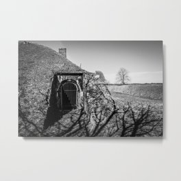 Home Sweet Home? Metal Print | Photo, Building, Haunted, Structure, Fence, Landscape, Obstruction, Nature, Grunge, Hill 